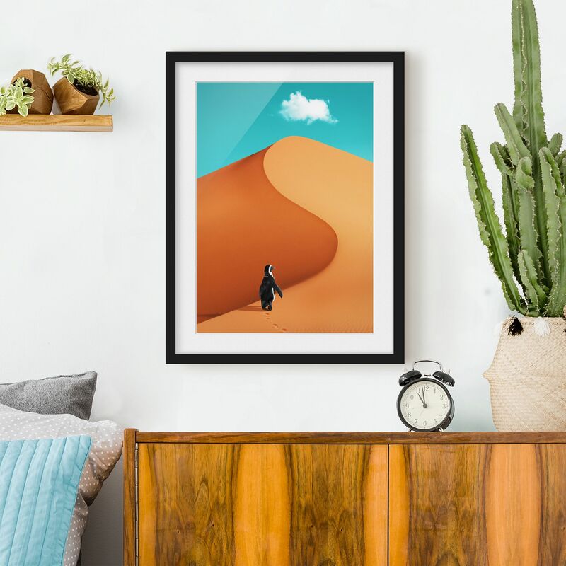 

Póster enmarcado - Deserto Con Penguin Dimensión LxA: 24cm x 18cm, Marco: Negro