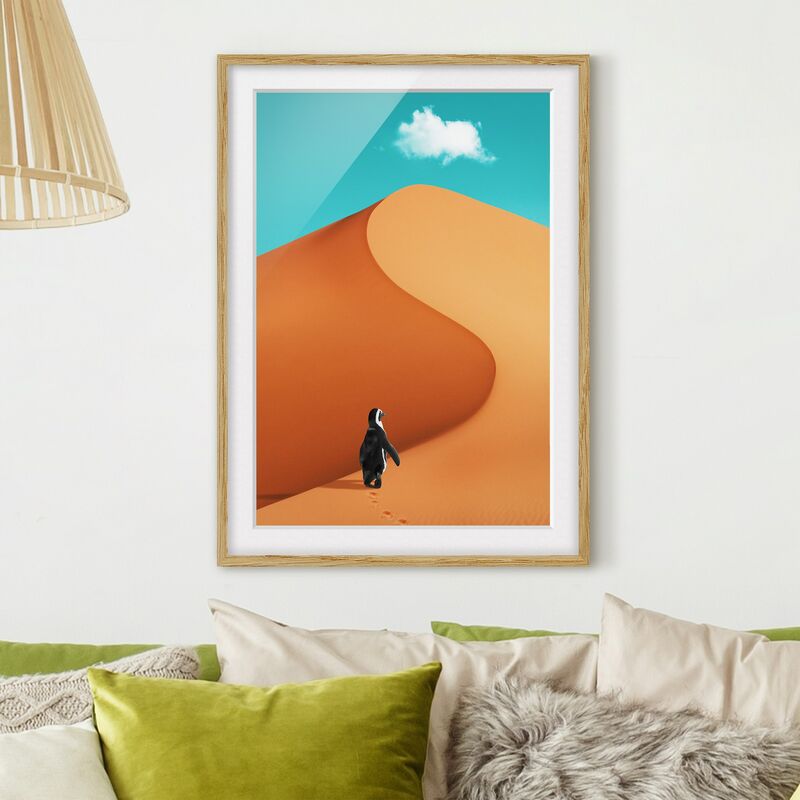 

Póster enmarcado - Deserto Con Penguin Dimensión LxA: 55cm x 40cm, Marco: Roble