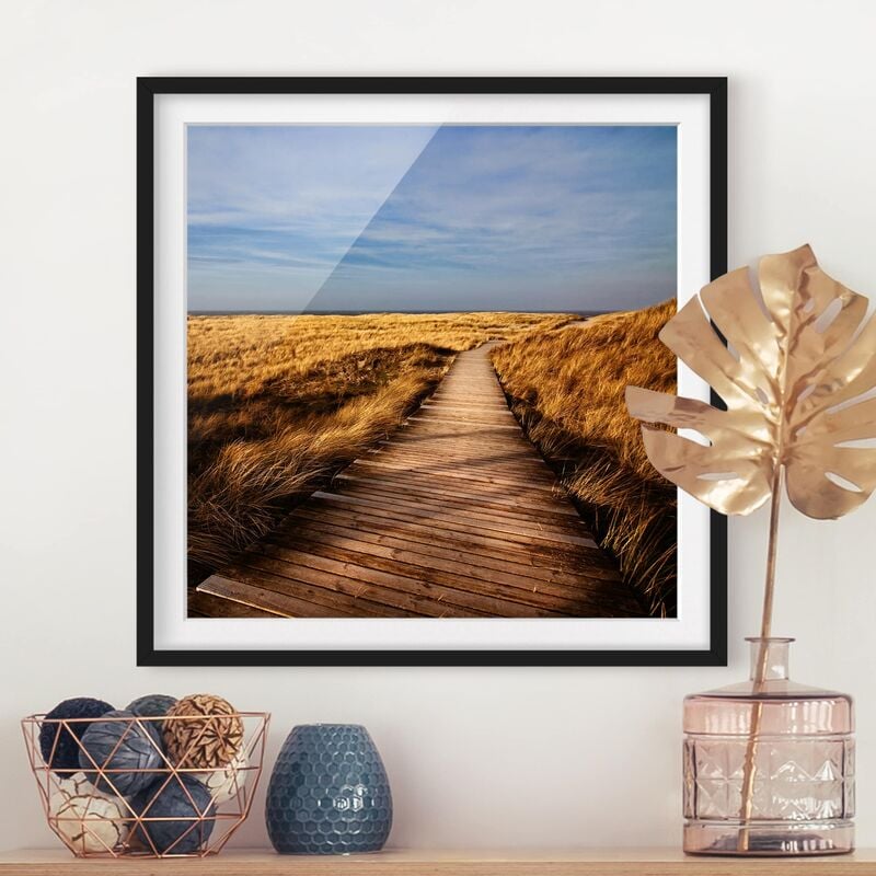 

Póster enmarcado - Dünenweg On Sylt Dimensión LxA: 20cm x 20cm, Marco: Negro