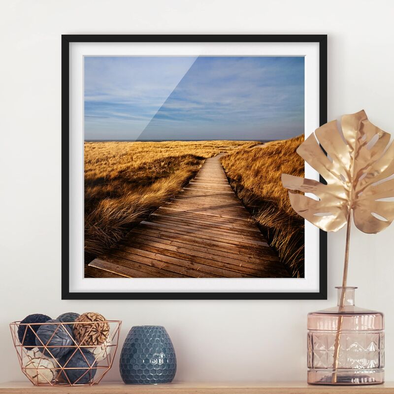 

Póster enmarcado - Dünenweg On Sylt Dimensión LxA: 20cm x 20cm, Marco: Negro