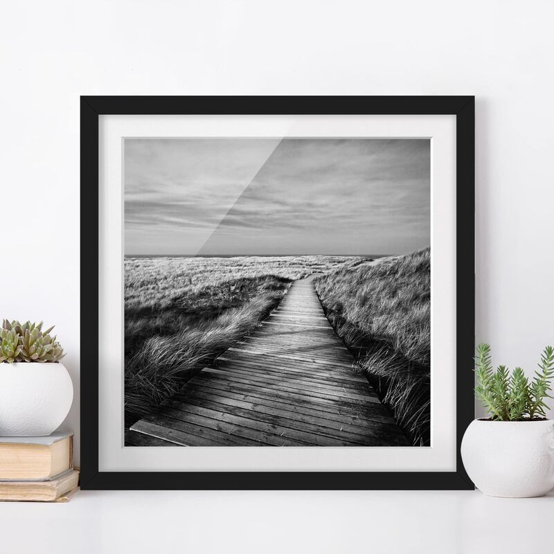 

Póster enmarcado - Dünenweg On Sylt II Dimensión LxA: 70cm x 70cm, Marco: Negro