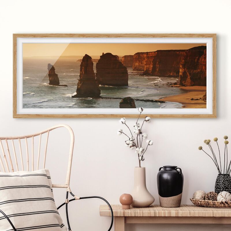 

Póster enmarcado - Dodici Apostoli In Australia Dimensión LxA: 40cm x 100cm, Marco: Roble