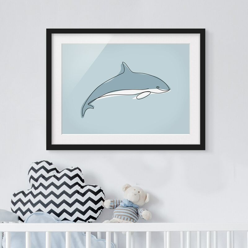 

Póster enmarcado - Dolphin Line Art Dimensión LxA: 50cm x 70cm, Marco: Negro
