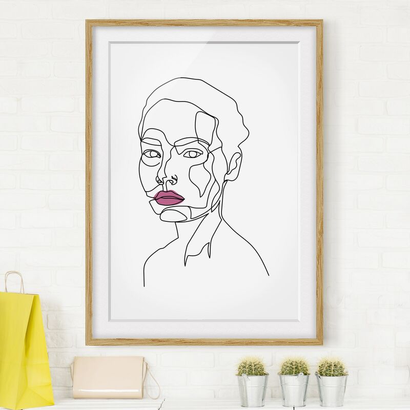 

Póster enmarcado - Donna Del Ritratto Line Art Dimensión LxA: 40cm x 30cm, Marco: Roble