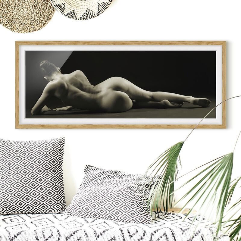 

Póster enmarcado - Donna Sdraiata Dimensión LxA: 50cm x 130cm, Marco: Roble