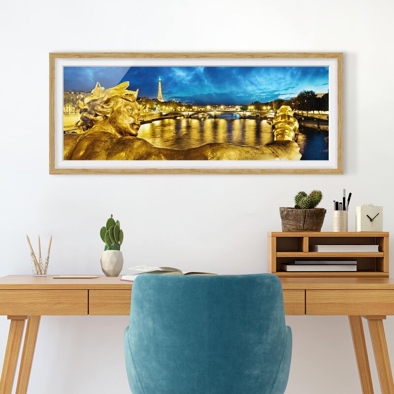 

Póster enmarcado - Dorato Di Parigi Dimensión LxA: 30cm x 75cm, Marco: Roble