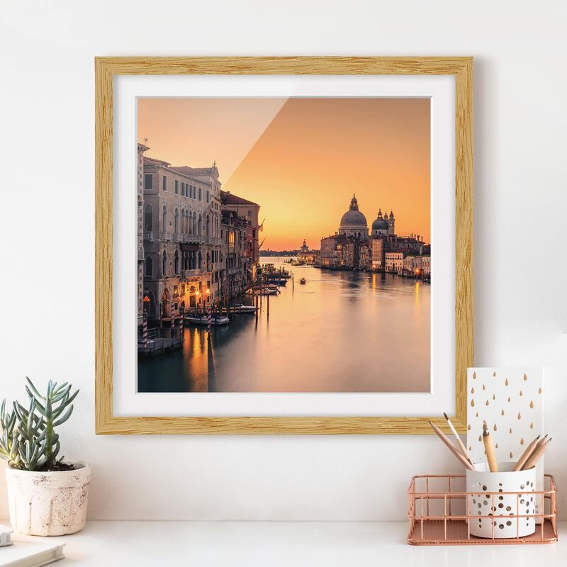 

Póster enmarcado - d'oro Venezia Dimensión LxA: 30cm x 30cm, Marco: Roble