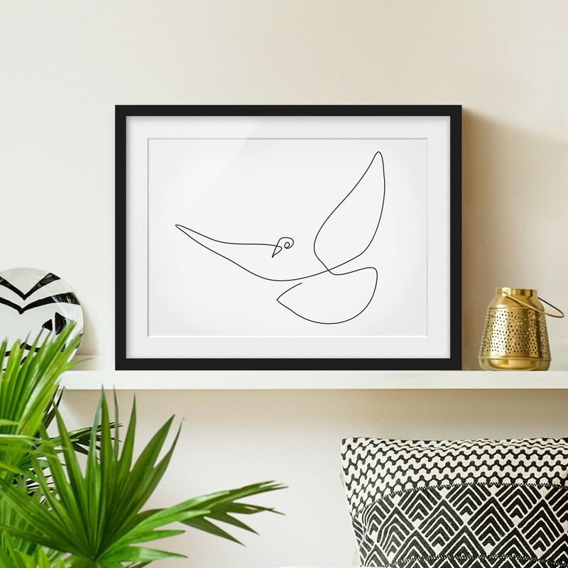 

Póster enmarcado - Dove Line Art Dimensión LxA: 70cm x 100cm, Marco: Negro