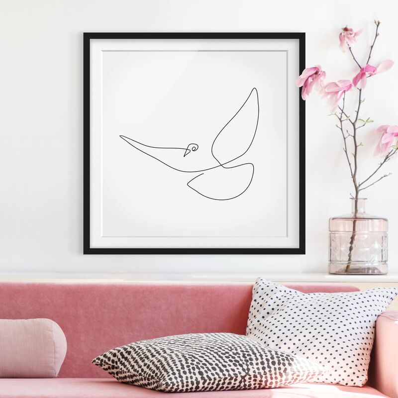 

Póster enmarcado - Dove Line Art Dimensión LxA: 50cm x 50cm, Marco: Negro