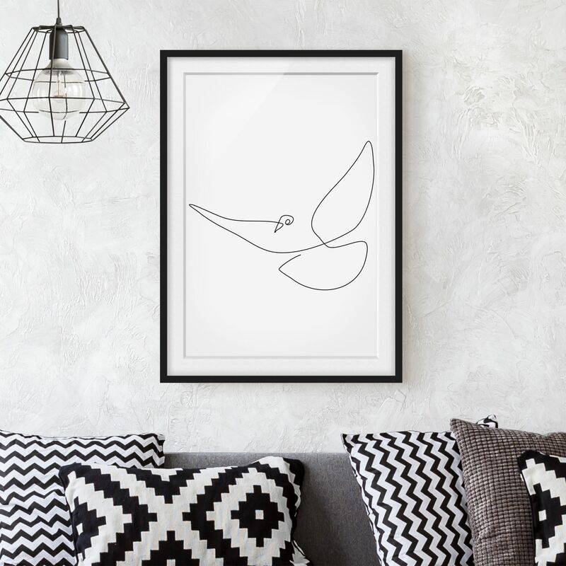 

Póster enmarcado - Dove Line Art Dimensión LxA: 70cm x 50cm, Marco: Negro