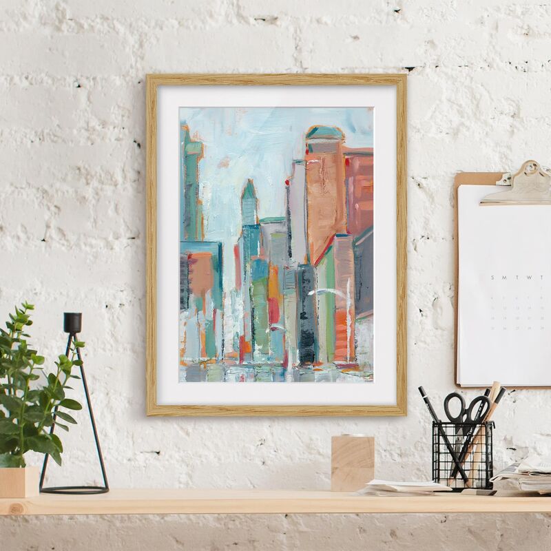 

Póster enmarcado - Downtown I Contemporanea Dimensión LxA: 70cm x 50cm, Marco: Roble