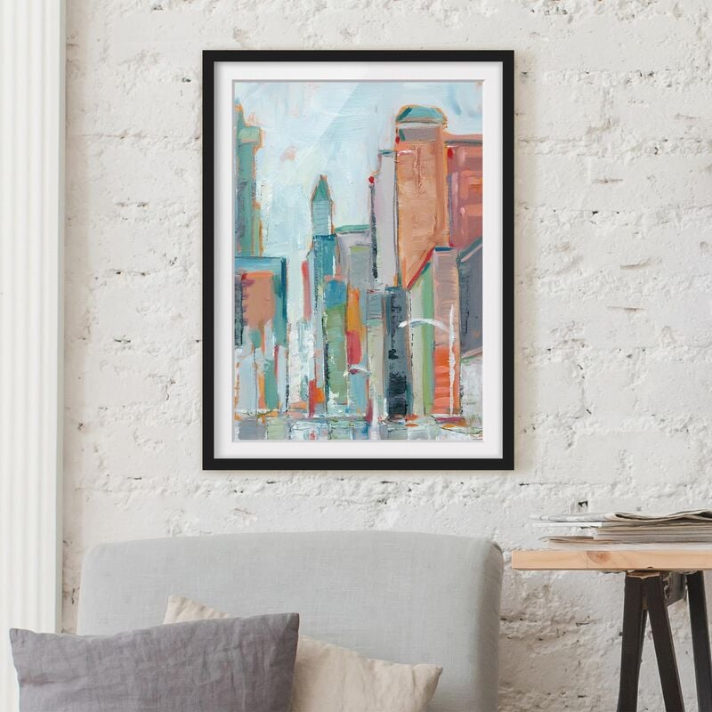 

Póster enmarcado - Downtown I Contemporanea Dimensión LxA: 24cm x 18cm, Marco: Negro