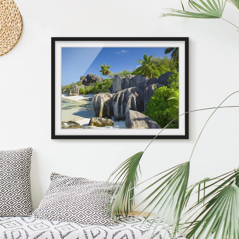 

Póster enmarcado - Dream Beach Seychelles Dimensión LxA: 18cm x 24cm, Marco: Negro