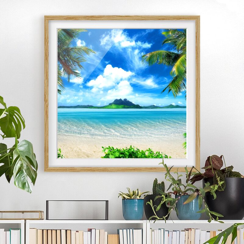 

Póster enmarcado - Dream Vacation Dimensión LxA: 30cm x 30cm, Marco: Roble