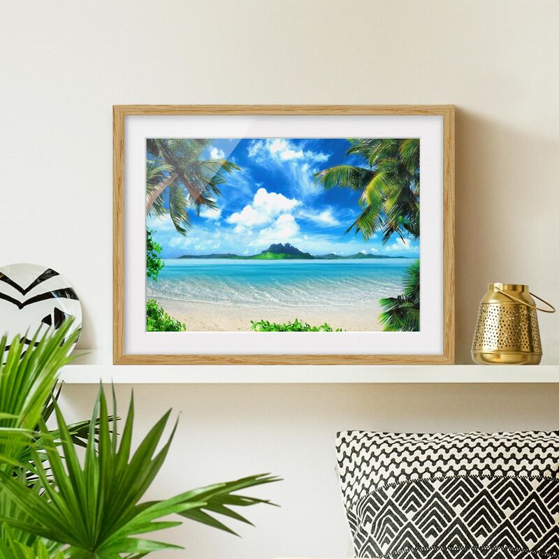 

Póster enmarcado - Dream Vacation Dimensión LxA: 70cm x 100cm, Marco: Roble