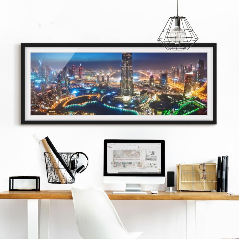 

Póster enmarcado - Dubai Marina Dimensión LxA: 50cm x 130cm, Marco: Negro