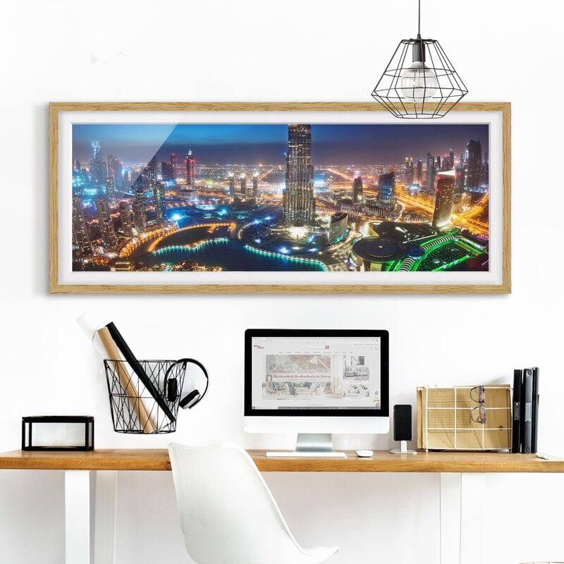 

Póster enmarcado - Dubai Marina Dimensión LxA: 20cm x 50cm, Marco: Roble