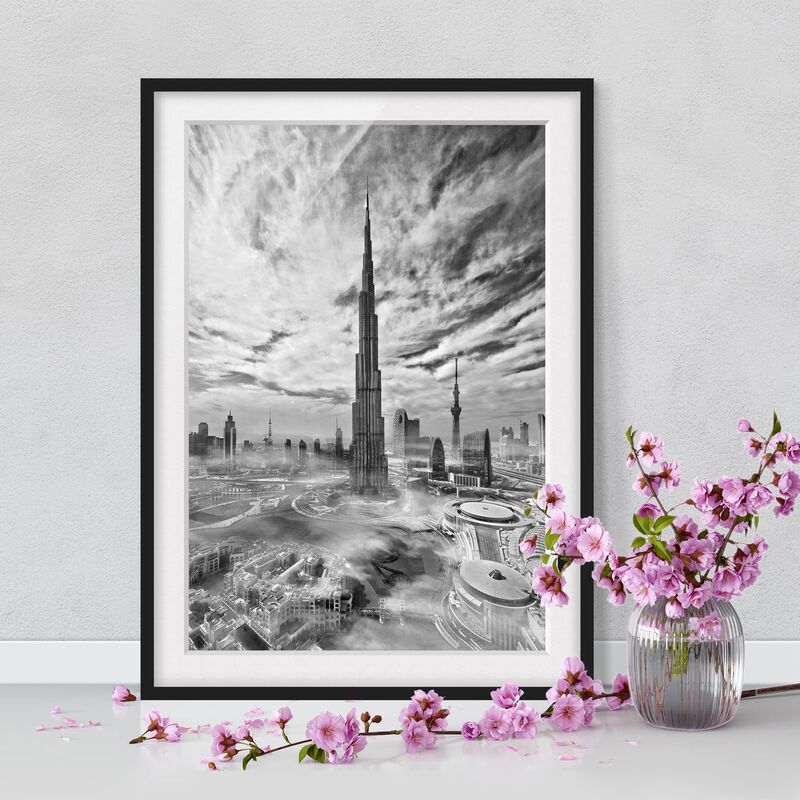 

Póster enmarcado - Dubai Super Skyline Dimensión LxA: 55cm x 40cm, Marco: Negro