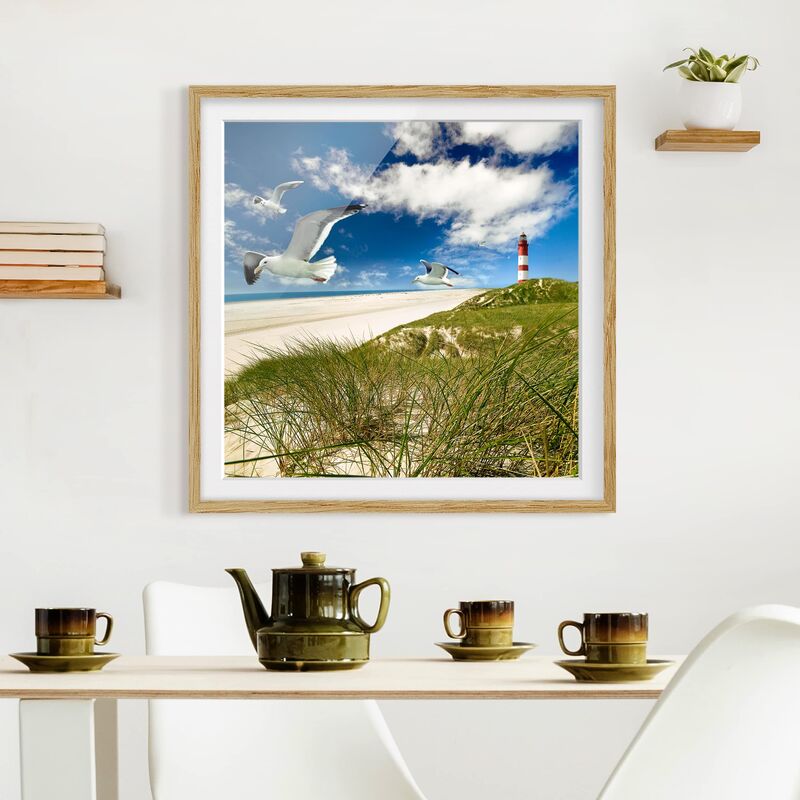 

Póster enmarcado - Dune Breeze Dimensión LxA: 70cm x 70cm, Marco: Roble