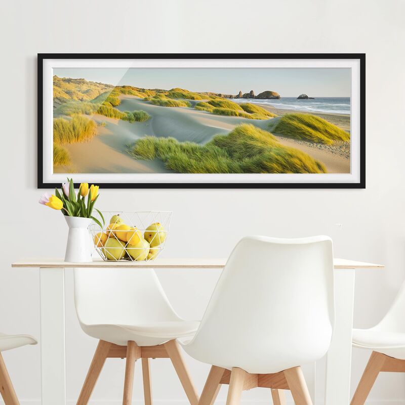 

Póster enmarcado - Dune Ed Erbe Al Mare Dimensión LxA: 50cm x 130cm, Marco: Negro