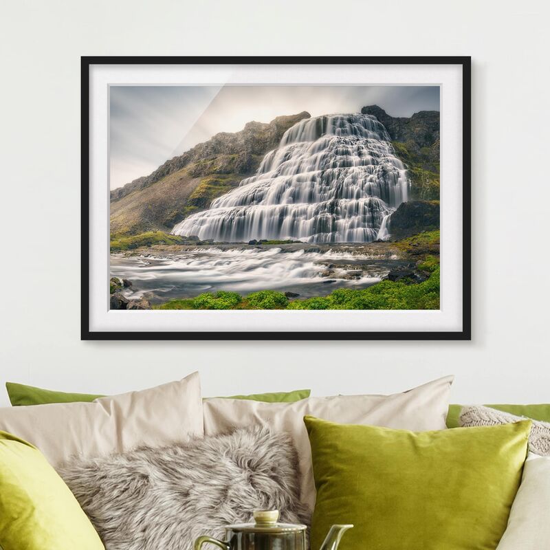

Póster enmarcado - Dynjandi Waterfall Dimensión LxA: 30cm x 40cm, Marco: Negro
