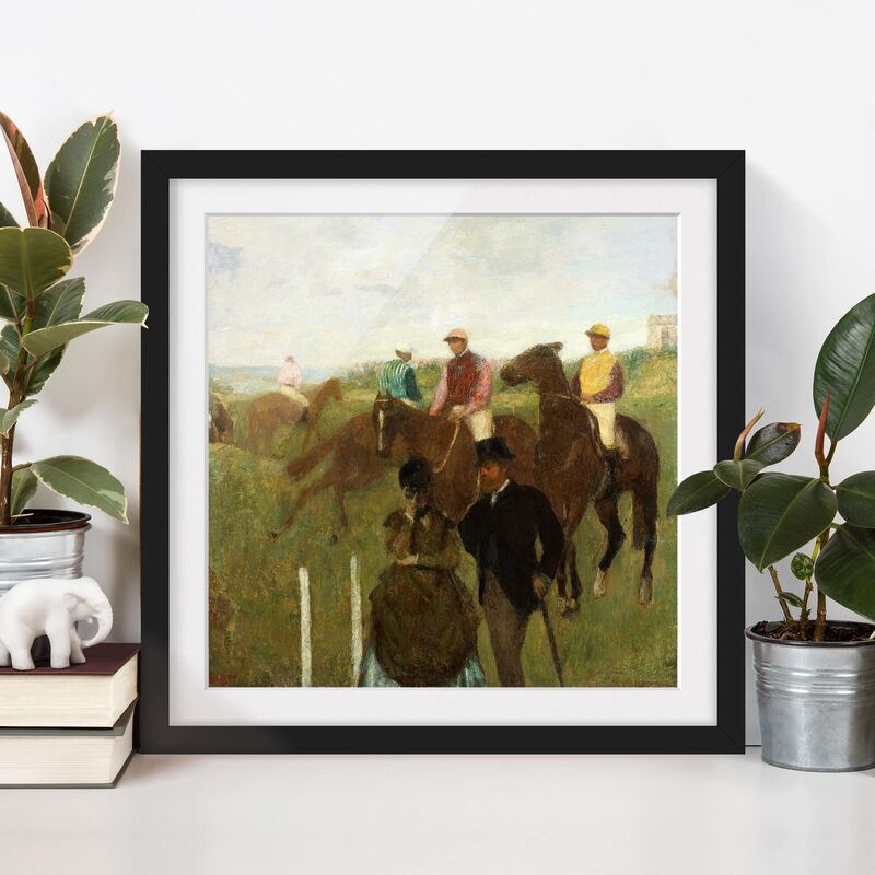 

Póster enmarcado - Edgar Degas - Jockeys On Race Track Dimensión LxA: 50cm x 50cm, Marco: Negro