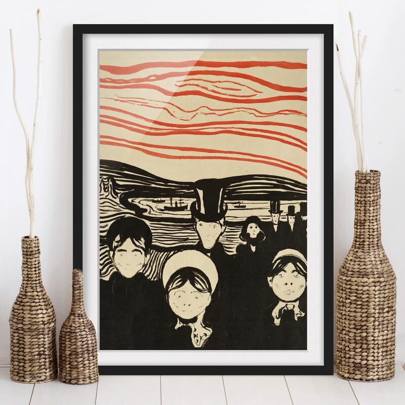 

Póster enmarcado - Edvard Munch - Anxiety Dimensión LxA: 55cm x 40cm, Marco: Negro