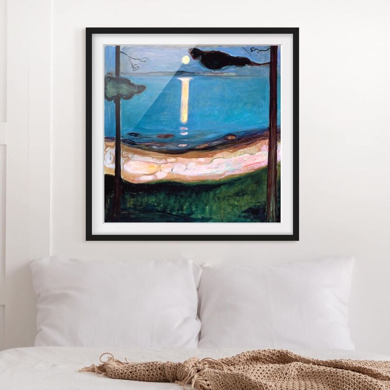 

Póster enmarcado - Edvard Munch - Luna Night Dimensión LxA: 70cm x 70cm, Marco: Negro