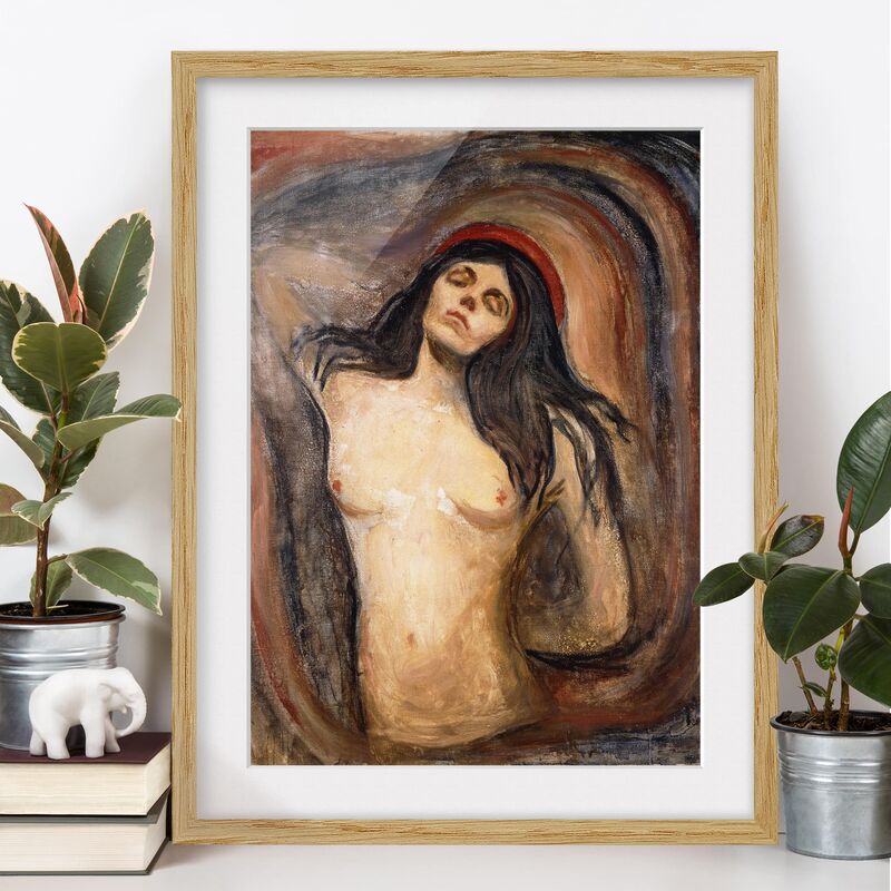 

Póster enmarcado - Edvard Munch - Madonna Dimensión LxA: 100cm x 70cm, Marco: Roble