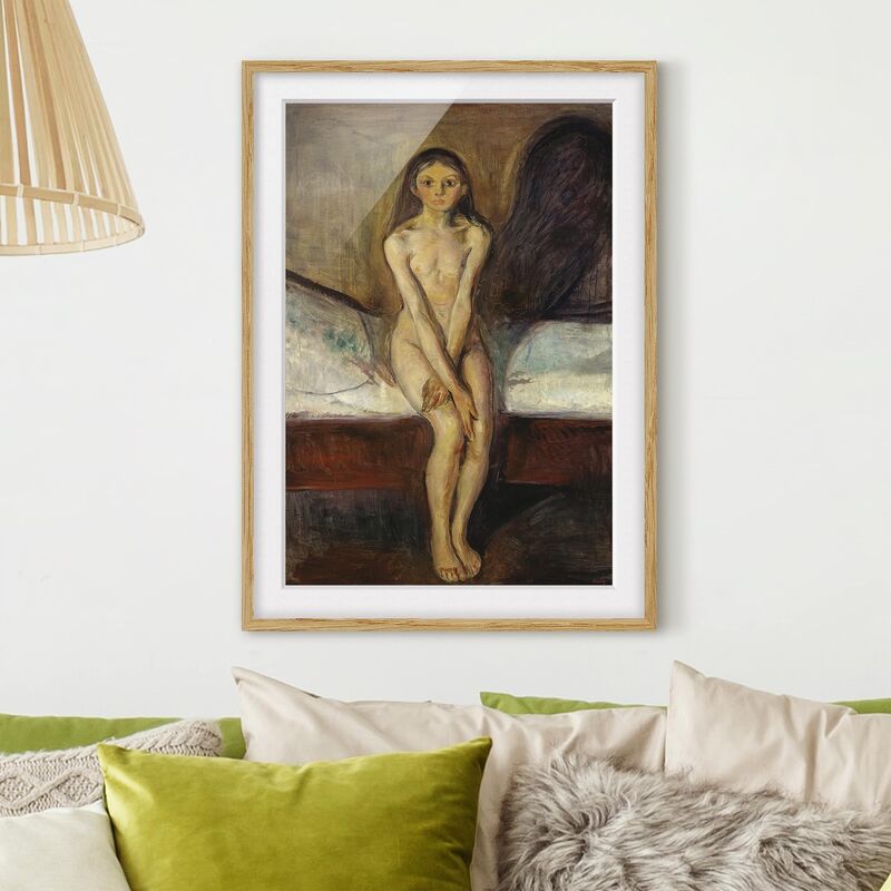 

Póster enmarcado - Edvard Munch - Pubertà Dimensión LxA: 40cm x 30cm, Marco: Roble