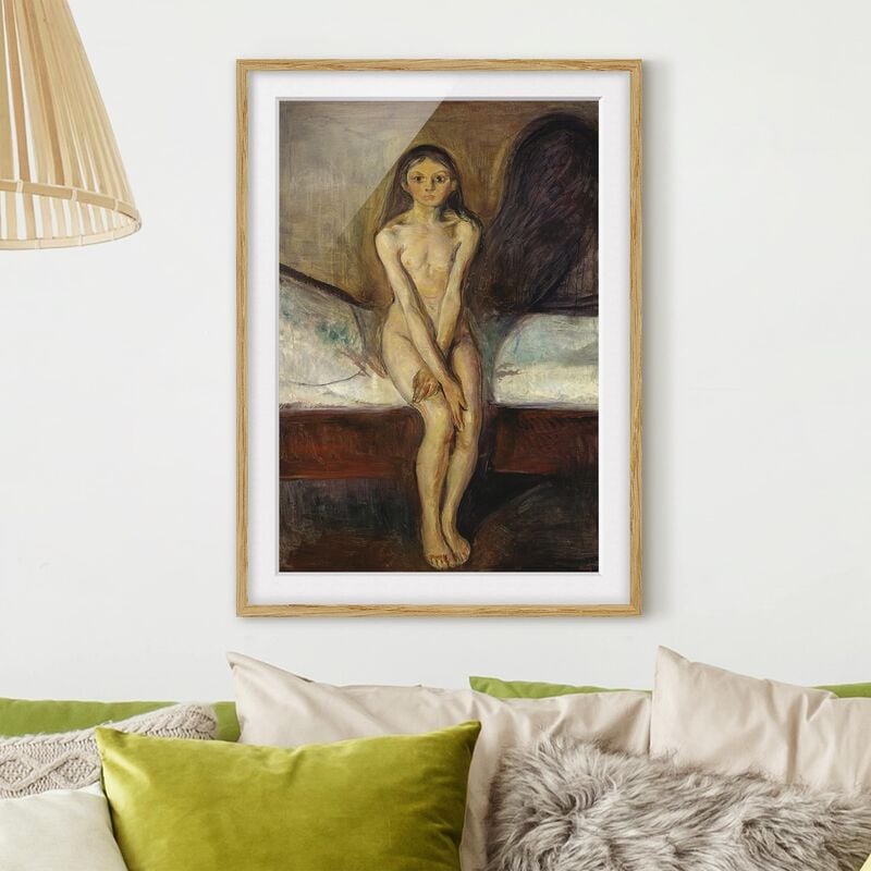 

Póster enmarcado - Edvard Munch - Pubertà Dimensión LxA: 55cm x 40cm, Marco: Roble
