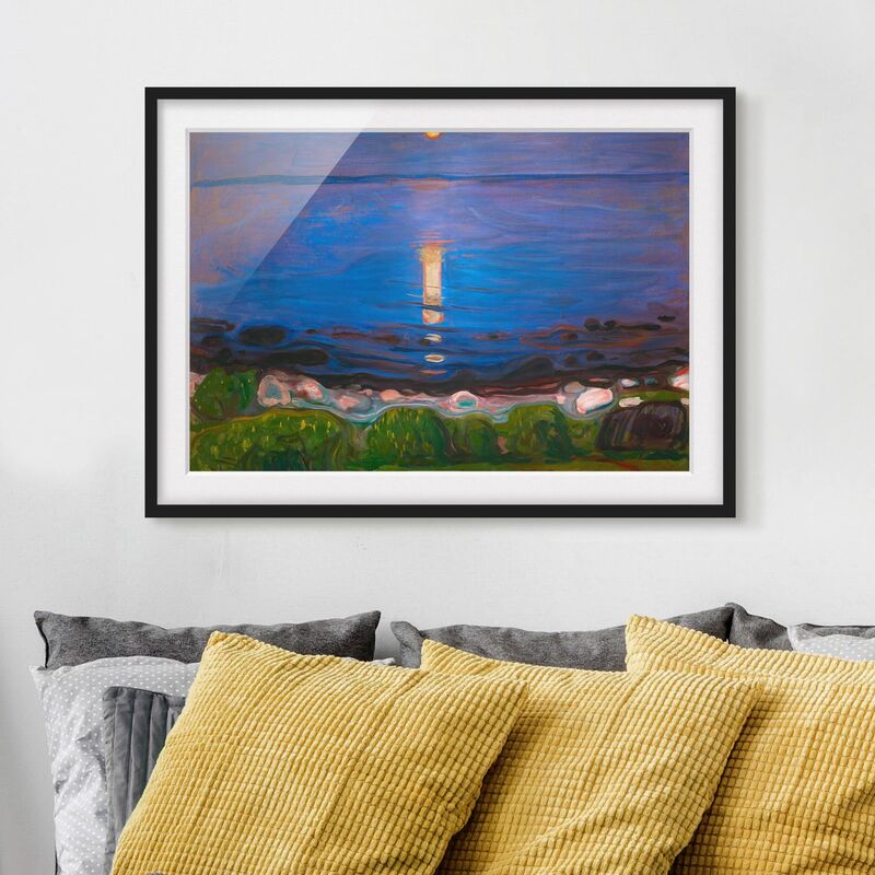 

Póster enmarcado - Edvard Munch - Summer Night On The Sea Beach Dimensión LxA: 30cm x 40cm, Marco: Negro