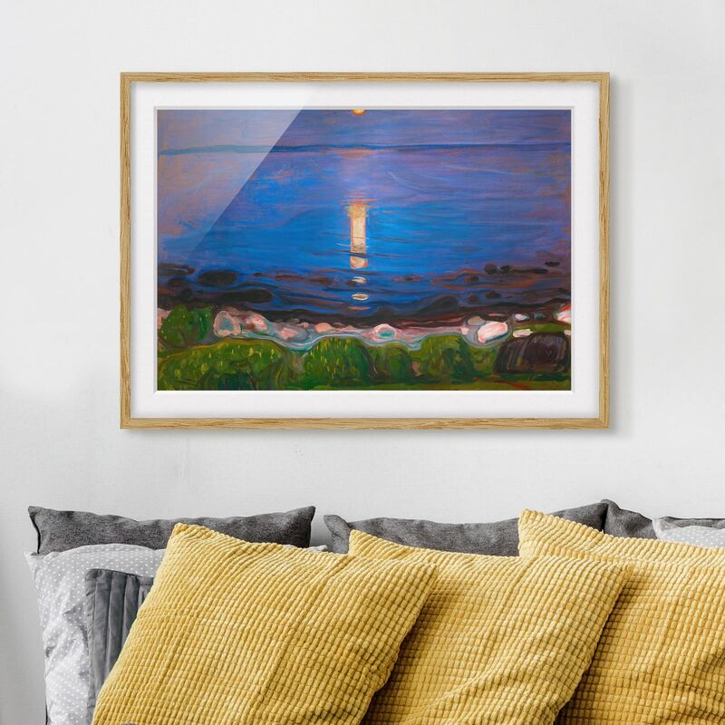 

Póster enmarcado - Edvard Munch - Summer Night On The Sea Beach Dimensión LxA: 70cm x 100cm, Marco: Roble
