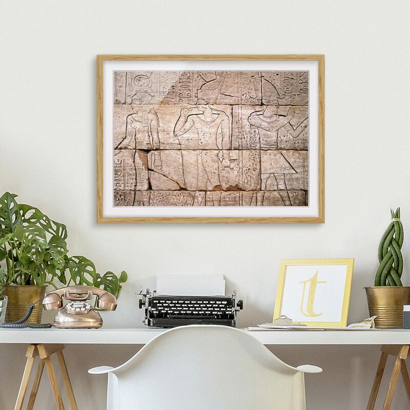 

Póster enmarcado - Egypt Relief Dimensión LxA: 30cm x 40cm, Marco: Roble