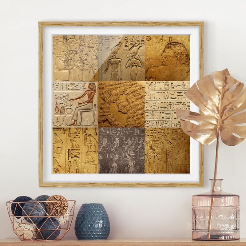 

Póster enmarcado - Egyptian Mosaic Dimensión LxA: 70cm x 70cm, Marco: Roble