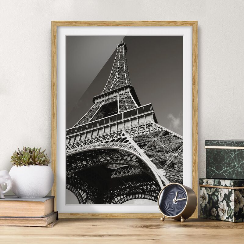 

Póster enmarcado - Eiffel Tower Dimensión LxA: 55cm x 40cm, Marco: Roble