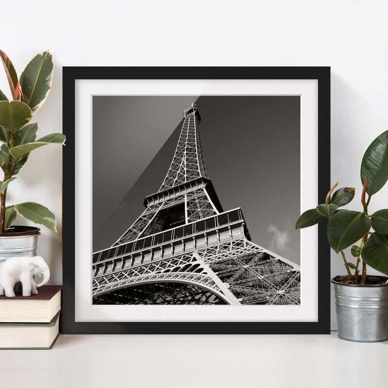 

Póster enmarcado - Eiffel Tower Dimensión LxA: 70cm x 70cm, Marco: Negro