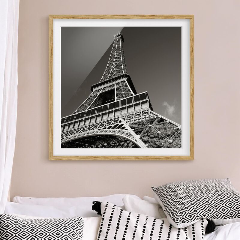 

Póster enmarcado - Eiffel Tower Dimensión LxA: 20cm x 20cm, Marco: Roble