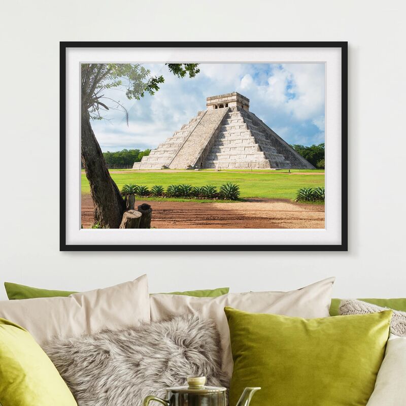 

Póster enmarcado - El Castillo Pyramid Dimensión LxA: 70cm x 100cm, Marco: Negro