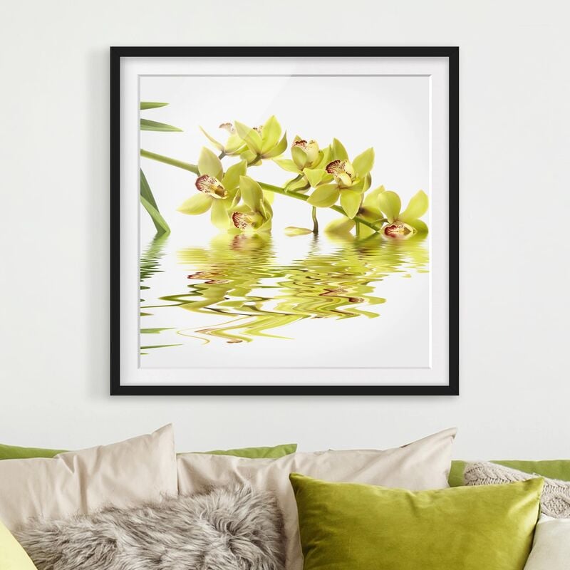 

Póster enmarcado - Elegant Orchid Waters Dimensión LxA: 70cm x 70cm, Marco: Negro