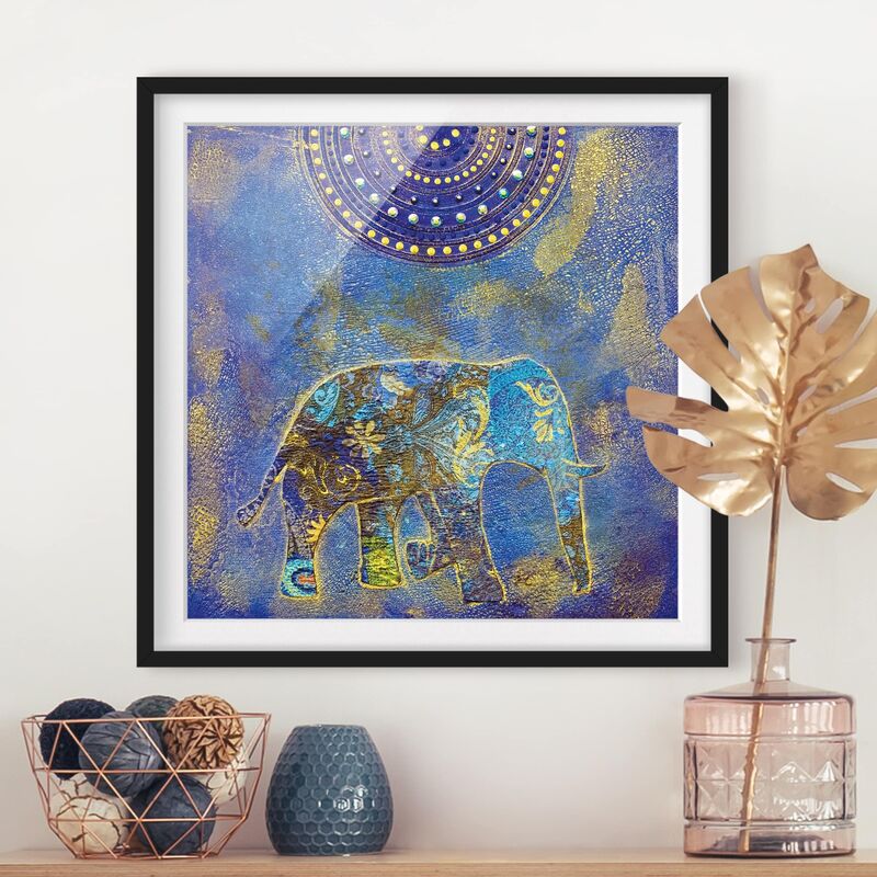 

Póster enmarcado - Elephant In Marrakech Dimensión LxA: 70cm x 70cm, Marco: Negro