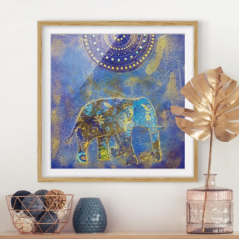 

Póster enmarcado - Elephant In Marrakech Dimensión LxA: 30cm x 30cm, Marco: Roble
