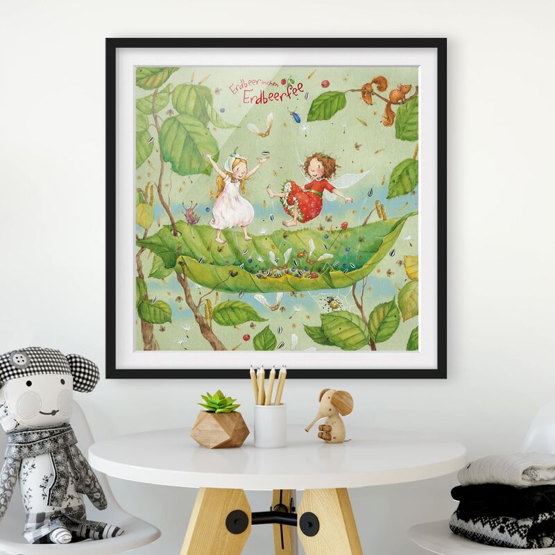 

Póster enmarcado - Erdbeerinchen Erdbeerfee - Trampoline Dimensión LxA: 50cm x 50cm, Marco: Negro