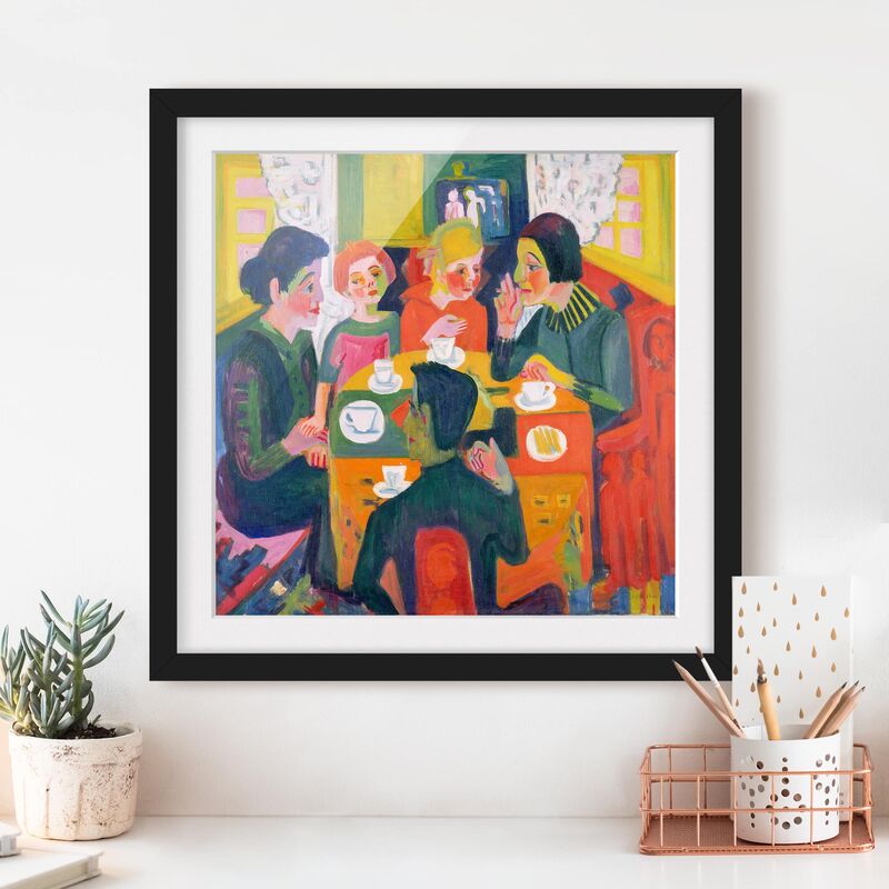 

Póster enmarcado - Ernst Ludwig Kirchner - Coffee Table Dimensión LxA: 50cm x 50cm, Marco: Negro