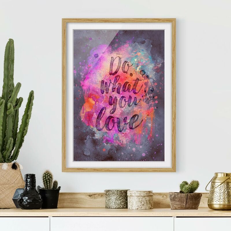 

Póster enmarcado - Esplosione di colore fare ciò che amo Dimensión LxA: 55cm x 40cm, Marco: Roble