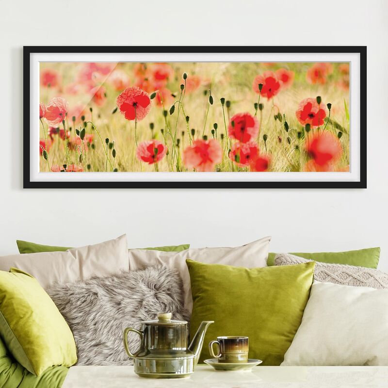 

Póster enmarcado - Estate Papaveri Dimensión LxA: 30cm x 75cm, Marco: Negro