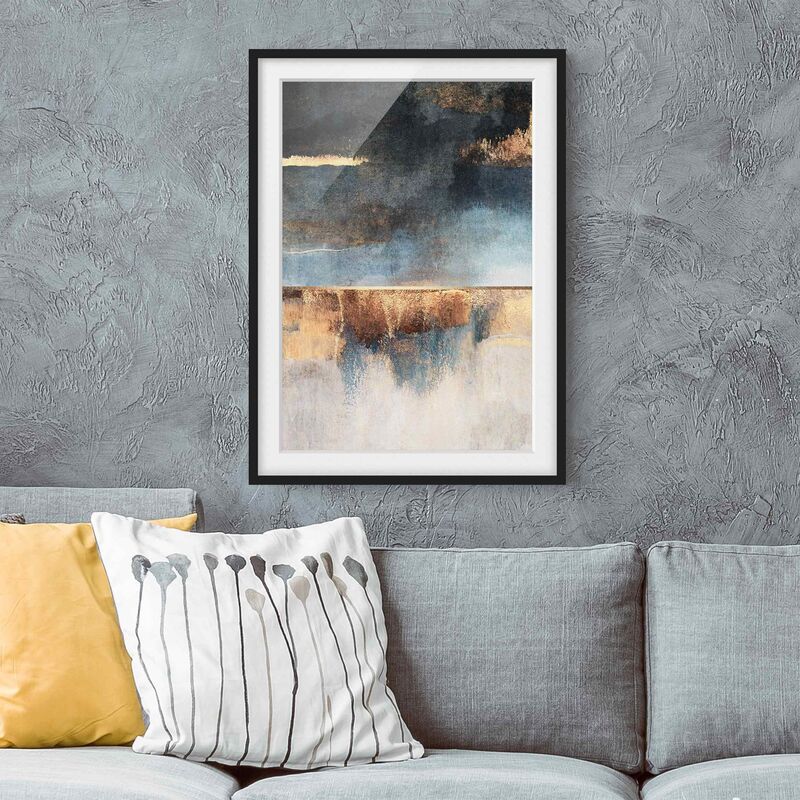 

Póster enmarcado - Estratto Lakeshore In Oro Dimensión LxA: 100cm x 70cm, Marco: Negro