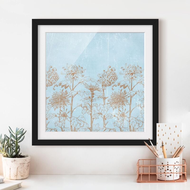 

Póster enmarcado - Etching In Blue Dimensión LxA: 70cm x 70cm, Marco: Negro