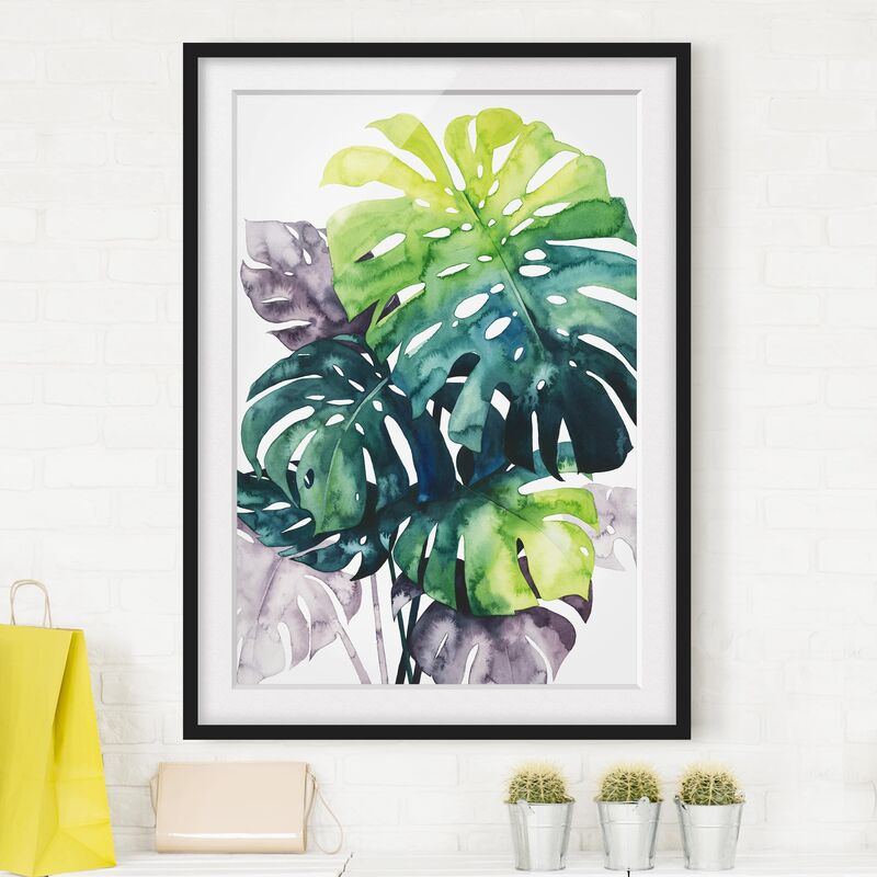 

Póster enmarcado - Exotic Fogliame - Monstera Dimensión LxA: 55cm x 40cm, Marco: Negro