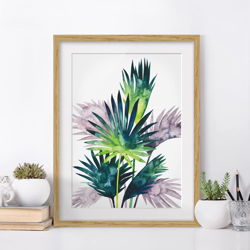 

Póster enmarcado - Exotic Fogliame - Ventola Di Palma Dimensión LxA: 70cm x 50cm, Marco: Roble